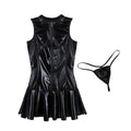 Patent Leather Halter Cutout Bodysuit Ladies Underwear