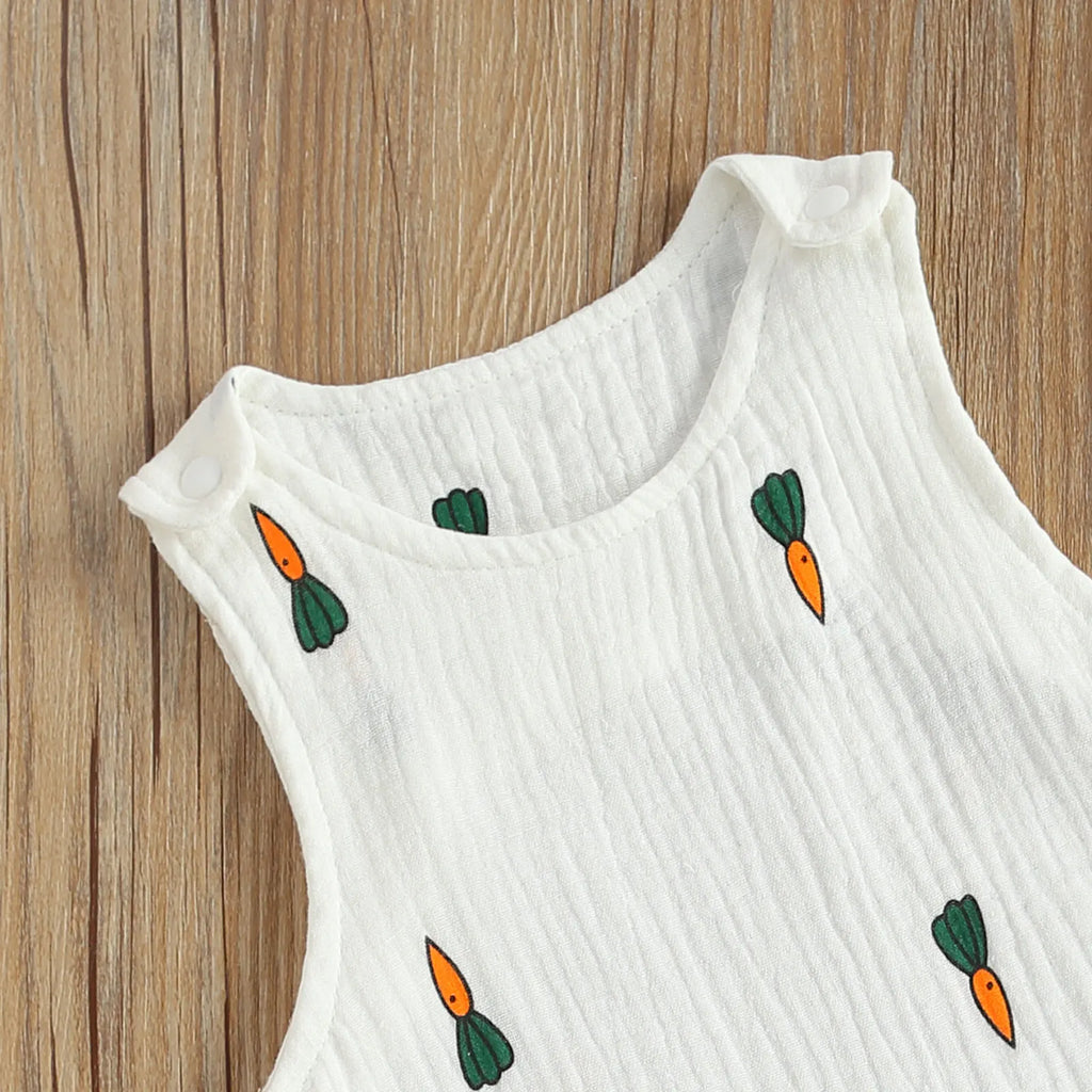 Newborn Infant Baby Boys Girls Rompers Jumpsuits Playsuits Cotton Linen Muslin Sleeveless Toddler Baby Summer Clothing